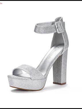 Women's Platform High Heel Sandals Open Toe Ankle Strap Block Heel Formal